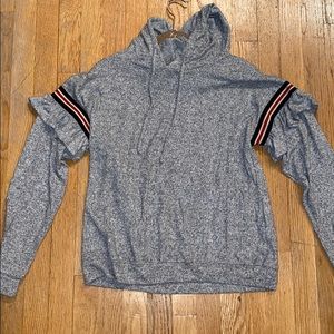 Vintage Havana Hoodie with Arm Ruffles